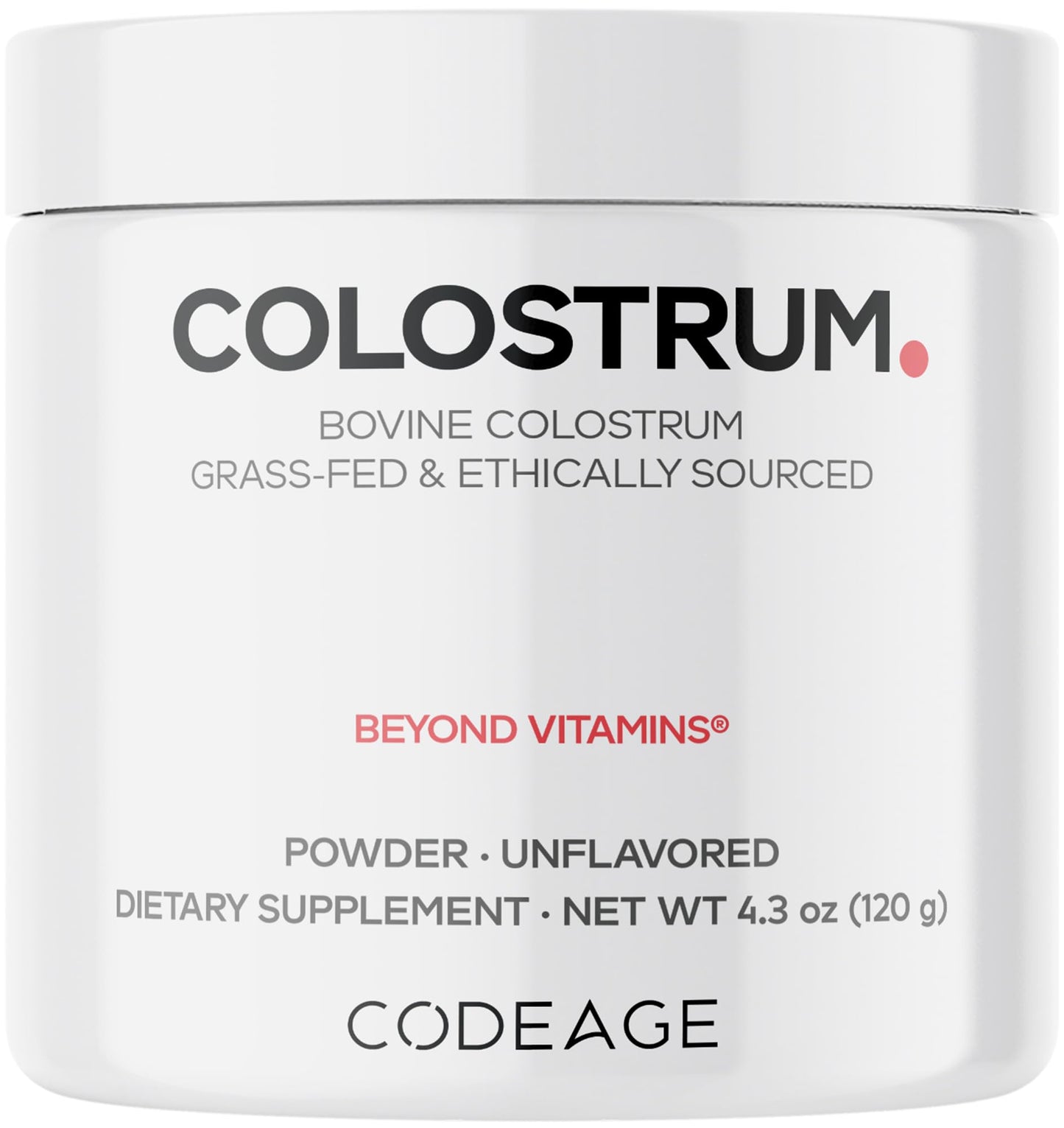 Codeage Bovine Colostrum Powder Supplement 4-Month Supply, 1000mg per Serving, Grass-Fed Ethically Sourced, Immunoglobulin-Rich Prized First Milk, Cold-Chain Pasteurized, Agglomerated, Non-GMO, 4.3 OZ CodeageBuy Supplements Australia