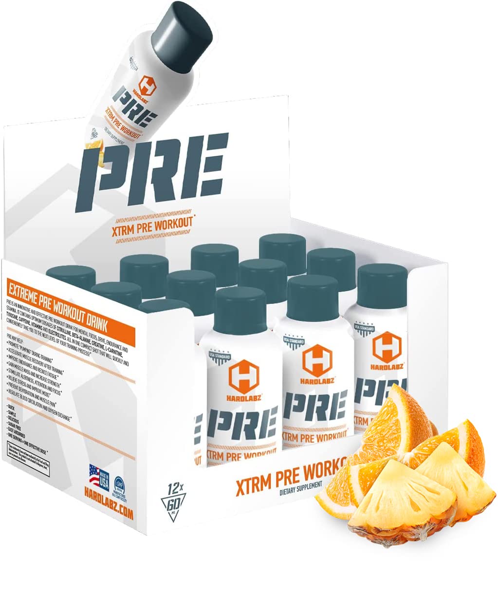 HARDLABZ PRE – Extra Strength Liquid Pre-Workout Energy Shot with Caffeine (250 mg)