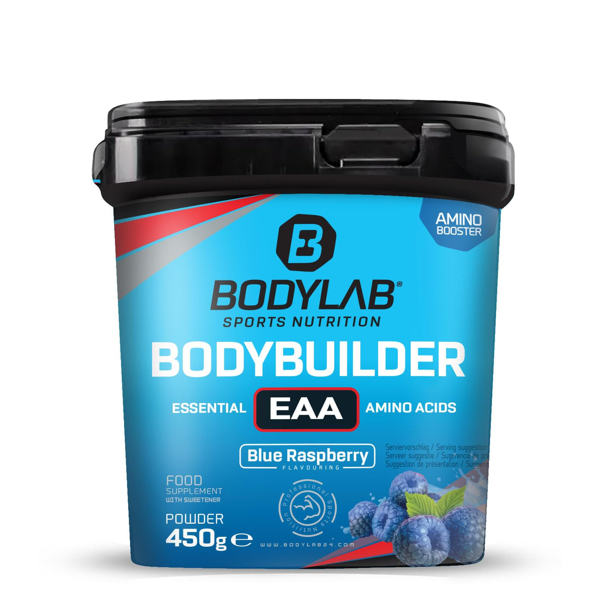 Buy ​Bodylab24 Bodybuilder EAA Blue Raspberry 450 g, EAA Powder with 9 Essential Amino Acids, All BCAA & EAA Included, Delicious Fruity Flavour - OmniHealthRx Usa supplements