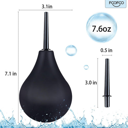 Enema Bulb 7.6oz Douche Enema Kit Includes 4 Nozzles for Women & Men Black with Storage Bag FOOFOOBuy Supplements Australia
