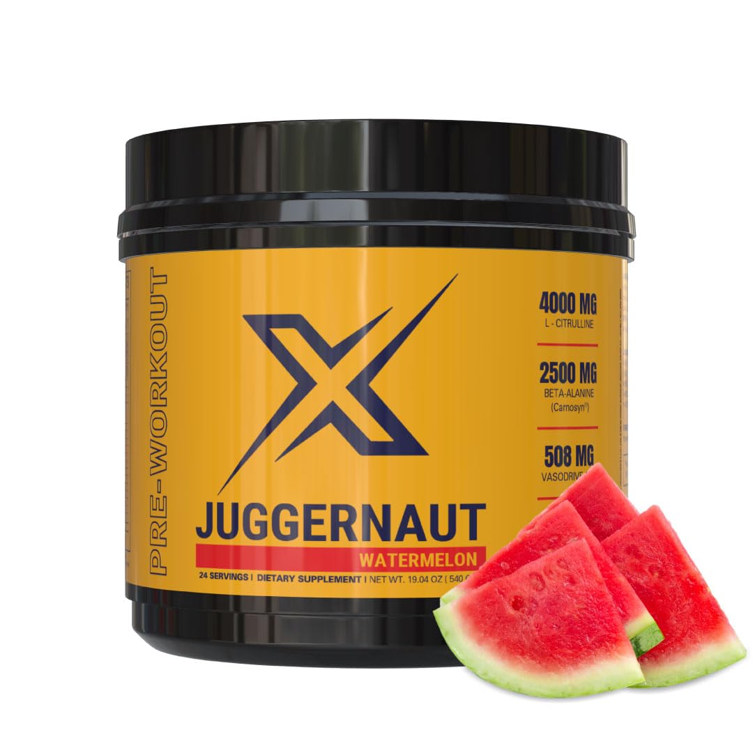 Juggernaut X Pre-Workout Supplement (Watermelon) - Boosts Strength, Endurance, Focus