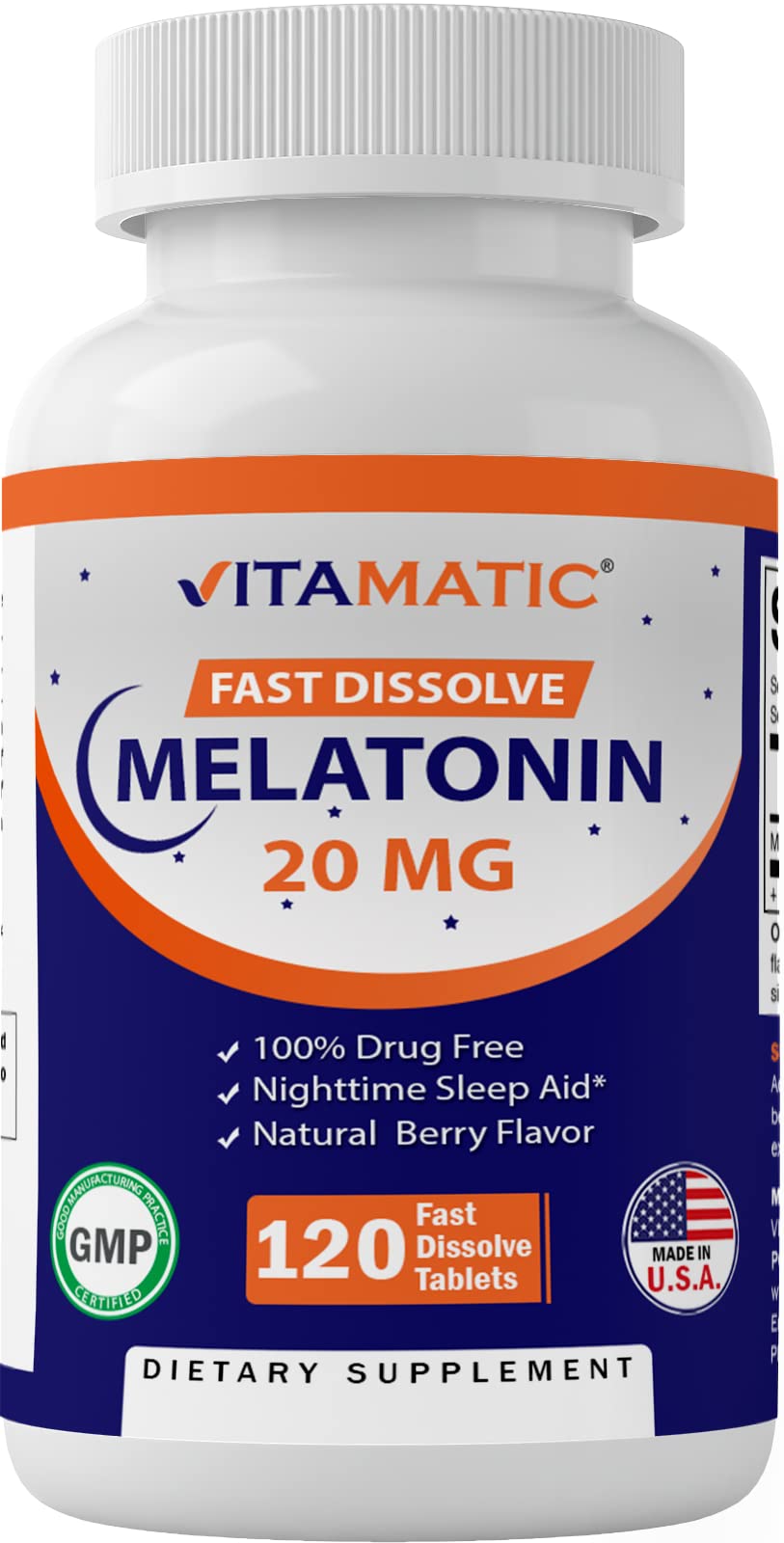 Vitamatic Melatonin 20mg Tablets | Vegetarian, Non-GMO, 6 pack VitamaticBuy Supplements Australia
