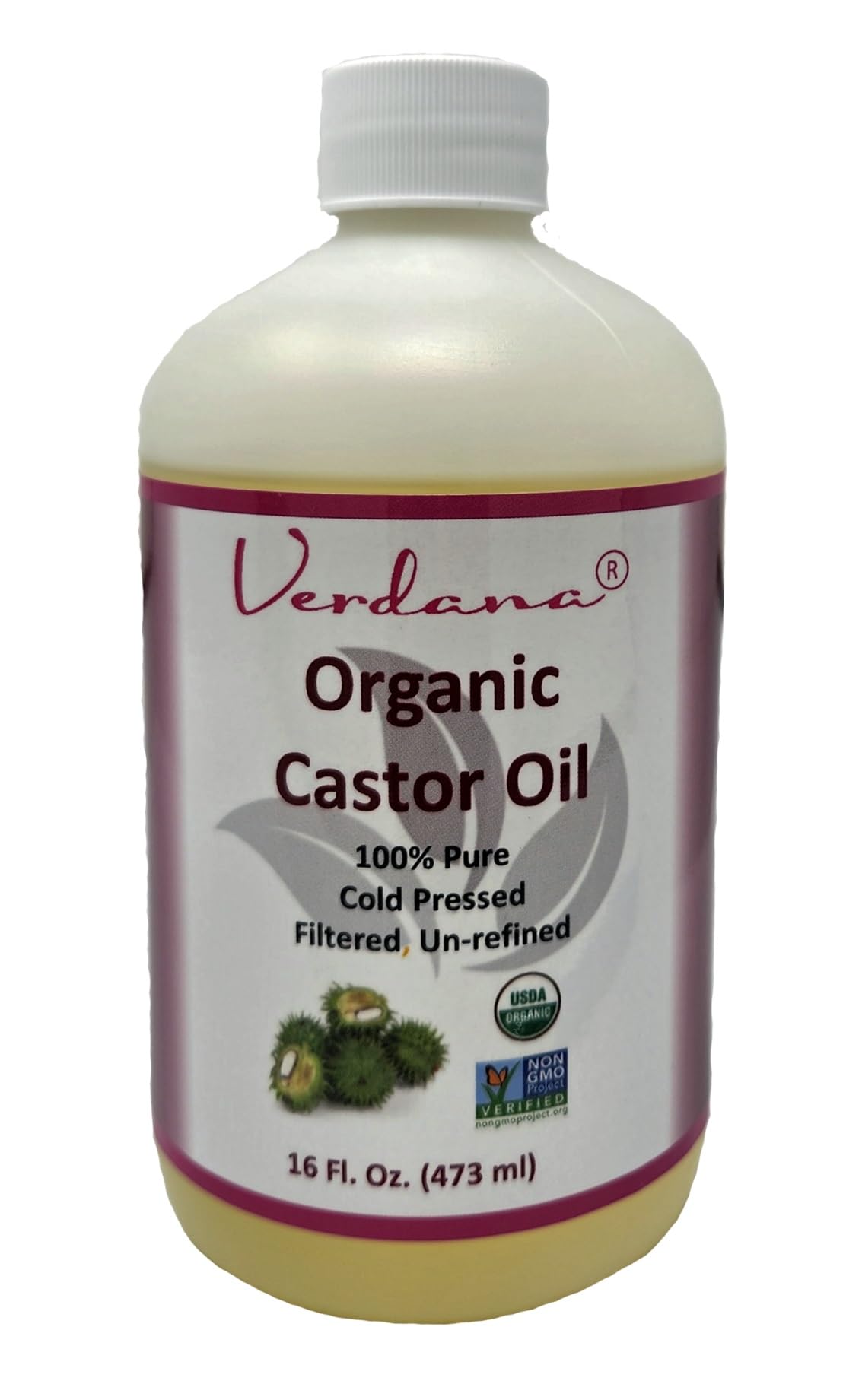 Verdana Organic Castor Oil – USDA Certified Organic – Cold Pressed, Unrefined, 100% Pure and Hexane 