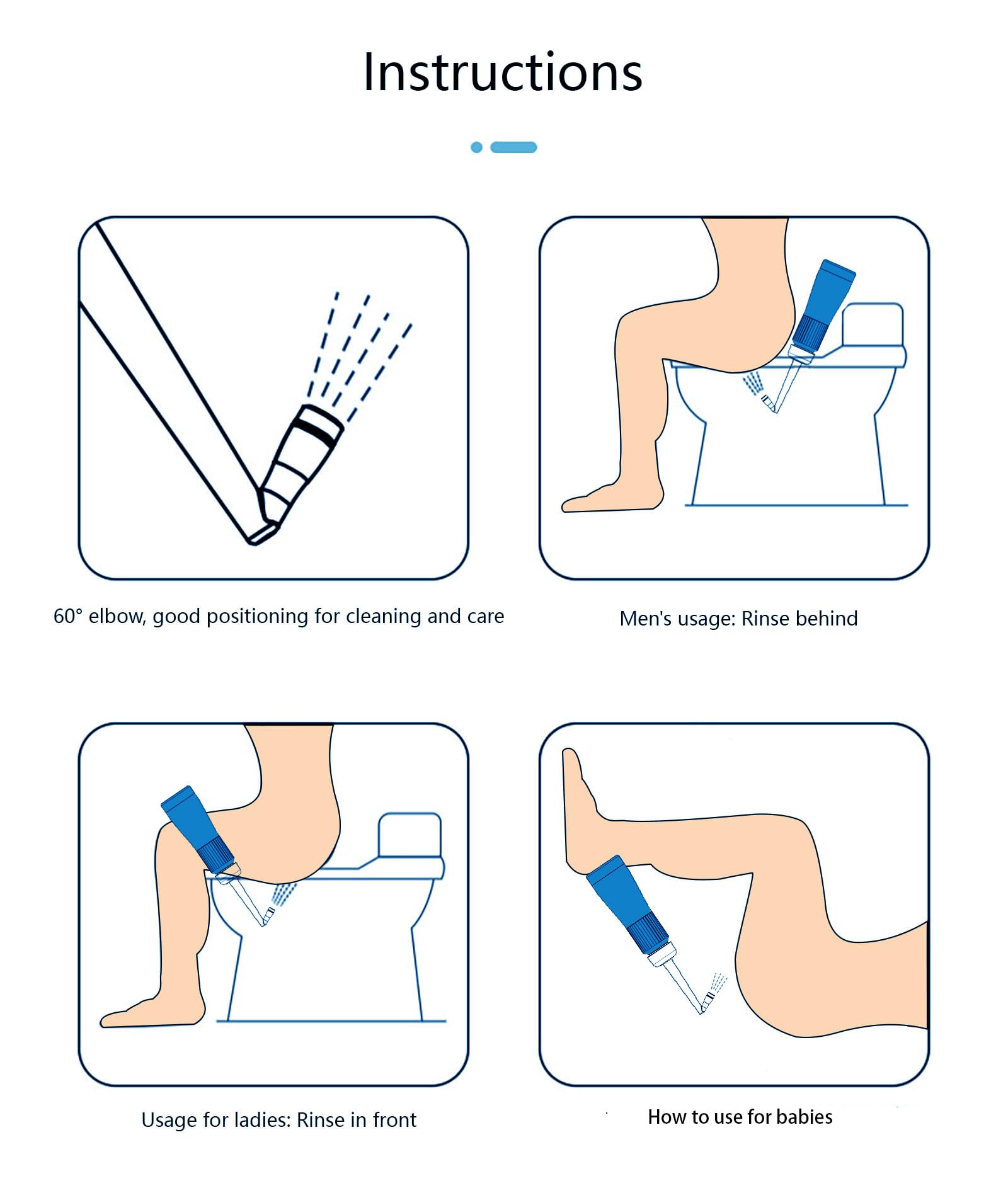 Portable 11.8 Oz Bidet, Feminine Care Irrigator, Retractable Nozzle Travel Bidet with 60° Elbow XYJunTechBuy Supplements Australia