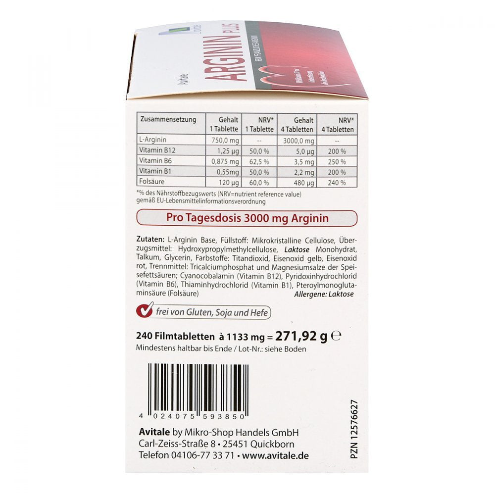 Vitamin B1 + B6 + B12 + Folic Acid Film-Coated Tablets Pack of 240