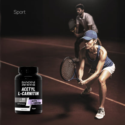 Bandini® Acetyl L-Carnitine, Acetyl-L-Carnitine Hydrochloride, 60 Capsules | Premium Carnitin: stoffwechselanregend, Energie und erhöhte Ausdauer, vegan, 1 Kapsel Carnitine pro Tag, 2 Monate Versorgung