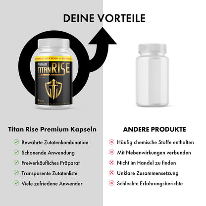 Titan Rise Premium Capsules | With High-Quality Ingredients | For the Active Man | Contents 60 Capsules