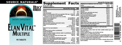 Source Naturals Elan Vital Multiple, for Multiple Body System Support* - 90 Tablets Source NaturalsBuy Supplements Australia