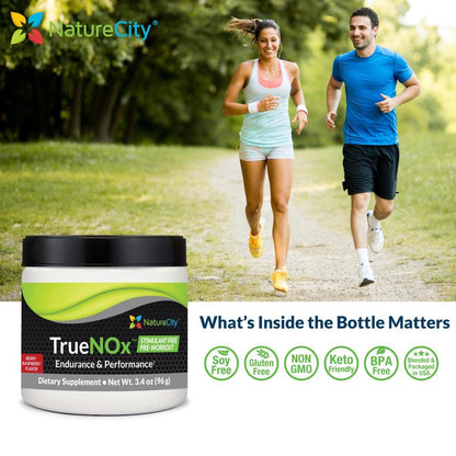 NatureCity True-NOx Nitric Oxide Supplements for Men and Women - Pre-Workout Booster Powder ft. Nitrosogine L-Arginine, Peak ATP, & Beetroot Juice Nitric Oxide Powder - Gluten Free, Keto, Non_GMO