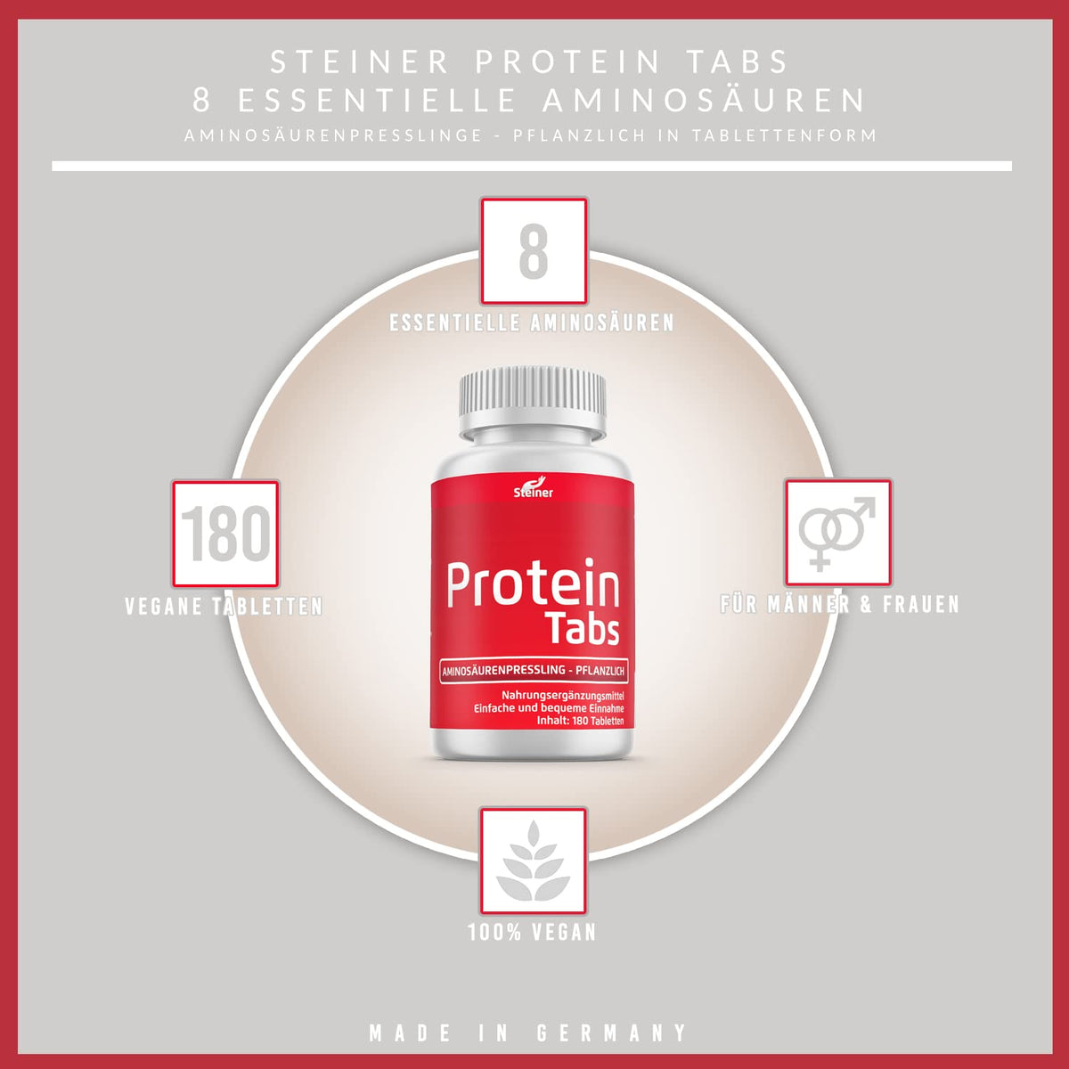 Lupin – Protein 180 Tablets Vegan Amino Acid 8 EAA Aminos ATKINS Keto and Low Carb Diet Support More Protein for the Paleo Diet