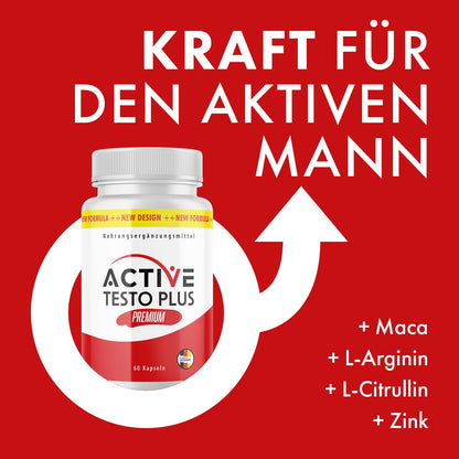 Active Testo Plus Premium Capsules | Power for the Active Man | Easy to Use | Contents 60 Capsules