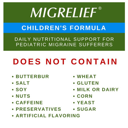 Children's MigreLief® - Triple Therapy with Puracol™ - Nutritional Support for Pediatric Migraine Sufferers - 60 Caplets/1 Month Supply MigreLiefBuy Supplements Australia