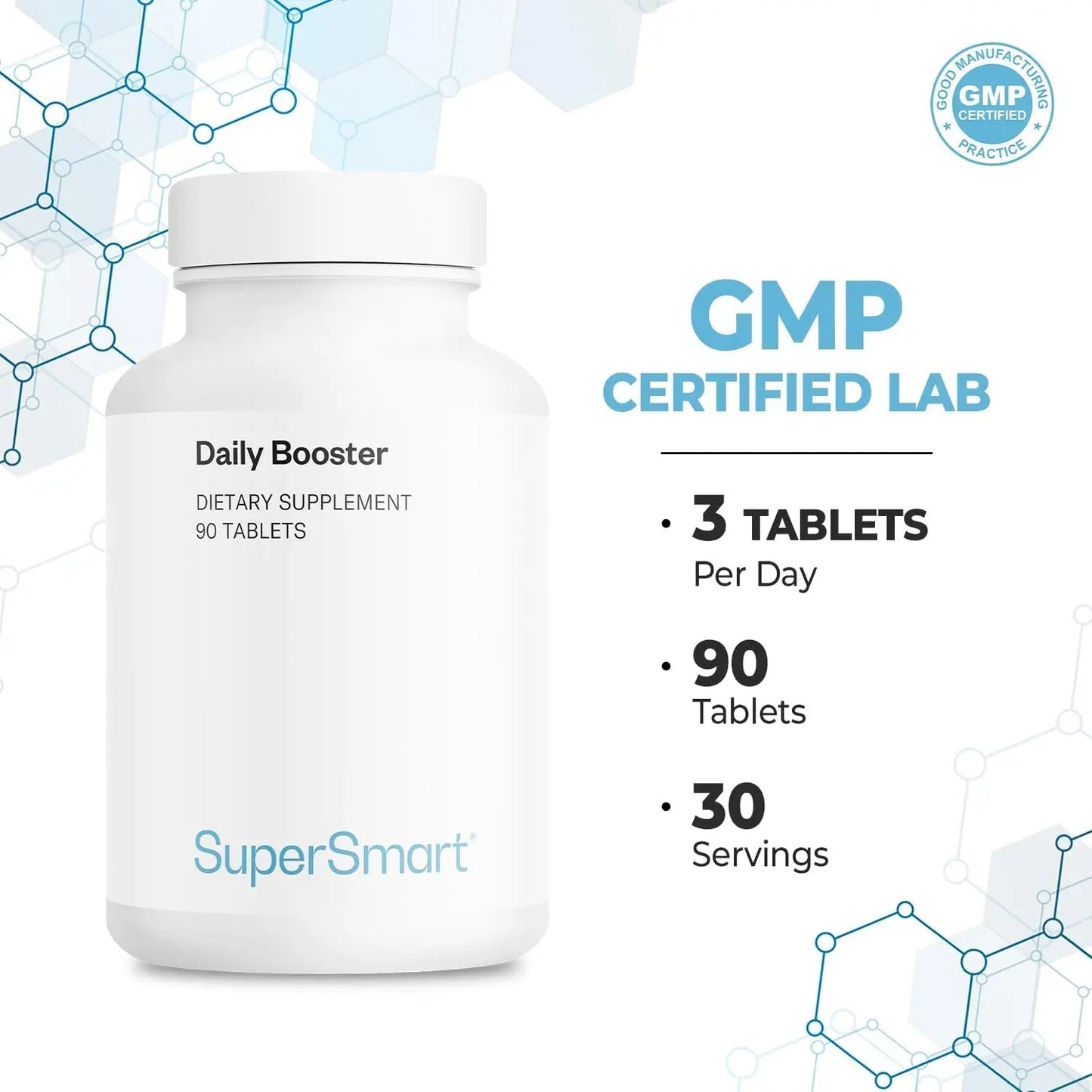 Supersmart Daily Booster (Advanced Formula) - with PQQ, OPCs, Quercetin, Acetyl L-Carnitine, R-Lipoic Acid - Boost for Multivitamin Supplement SupersmartBuy Supplements Australia