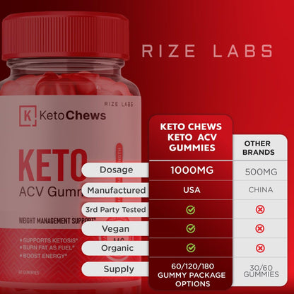 (2 Pack) Keto Chews Gummies - Keto Chews ACV Gummies for Weight Loss 525 MG rize labsBuy Supplements Australia