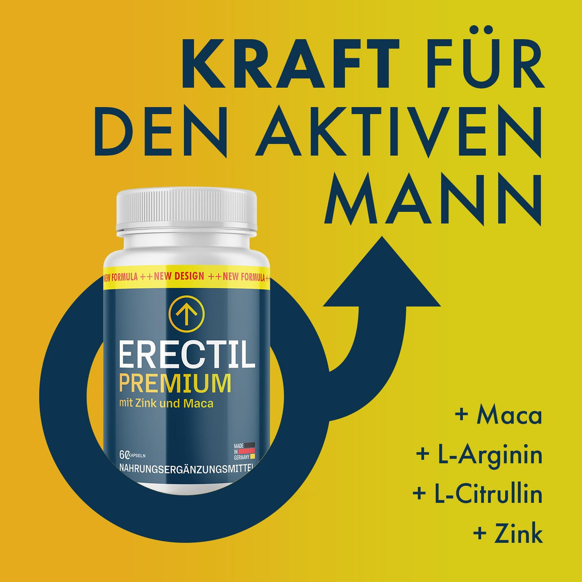 Erectil Wunder Premium Capsules | Power for Active Men | Easy to Use | 60 Capsules