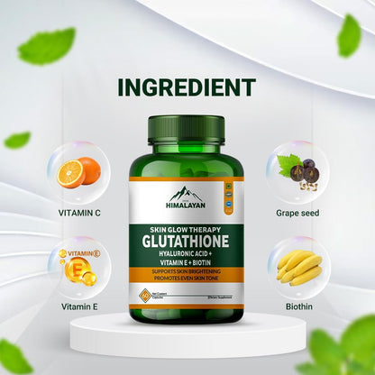Divyhimalayan L-Glutathione 1000mg - 98% Pure Reduced Form with Vitamin C & ALA for Radiant Skin, Antioxidant & Immune Support - 60 Capsules Divya HimalayanBuy Supplements Australia