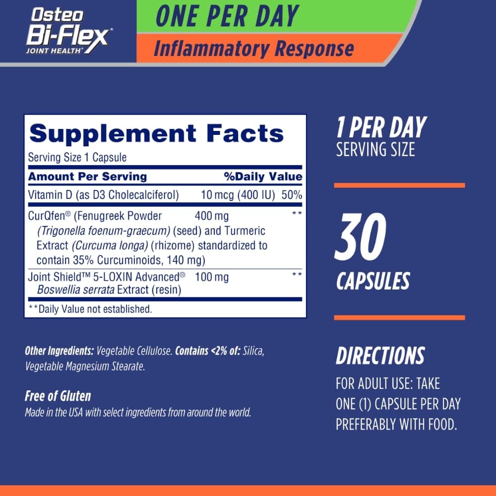 Osteo Bi-Flex One Per Day + Inflammatory Response Joint Health Supplement, Capsules, 30 Ct Osteo Bi-FlexBuy Supplements Australia