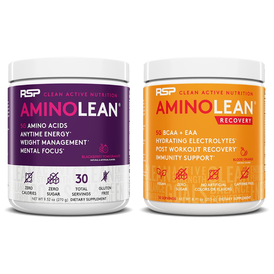 RSP NUTRITION AminoLean Pre Workout Energy (BlackBerry Pomegranate 30 Servings)