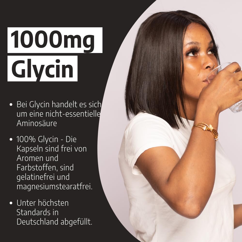 Glycine Capsules 1000 mg 120 Capsules | Amino acid glycine, vegan, no additives, high quality