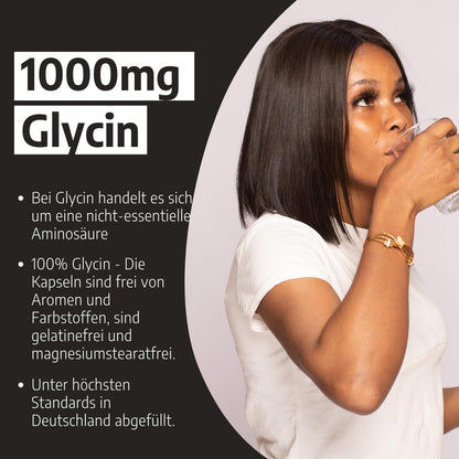Glycine Capsules 1000 mg 120 Capsules | Amino acid glycine, vegan, no additives, high quality