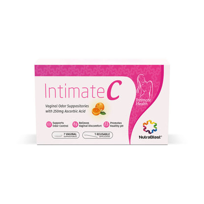 NutraBlast IntimateC Vaginal Odor Suppositories | 250mg Ascorbic Acid | Supports Odor Control
