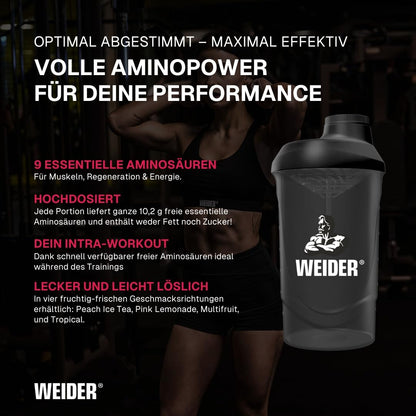 Weider Premium EAA Powder - Essential Amino Acids - BCAA 2:1:1 Ratio, Vegan & Sugar-Free - 325 g - Tropical