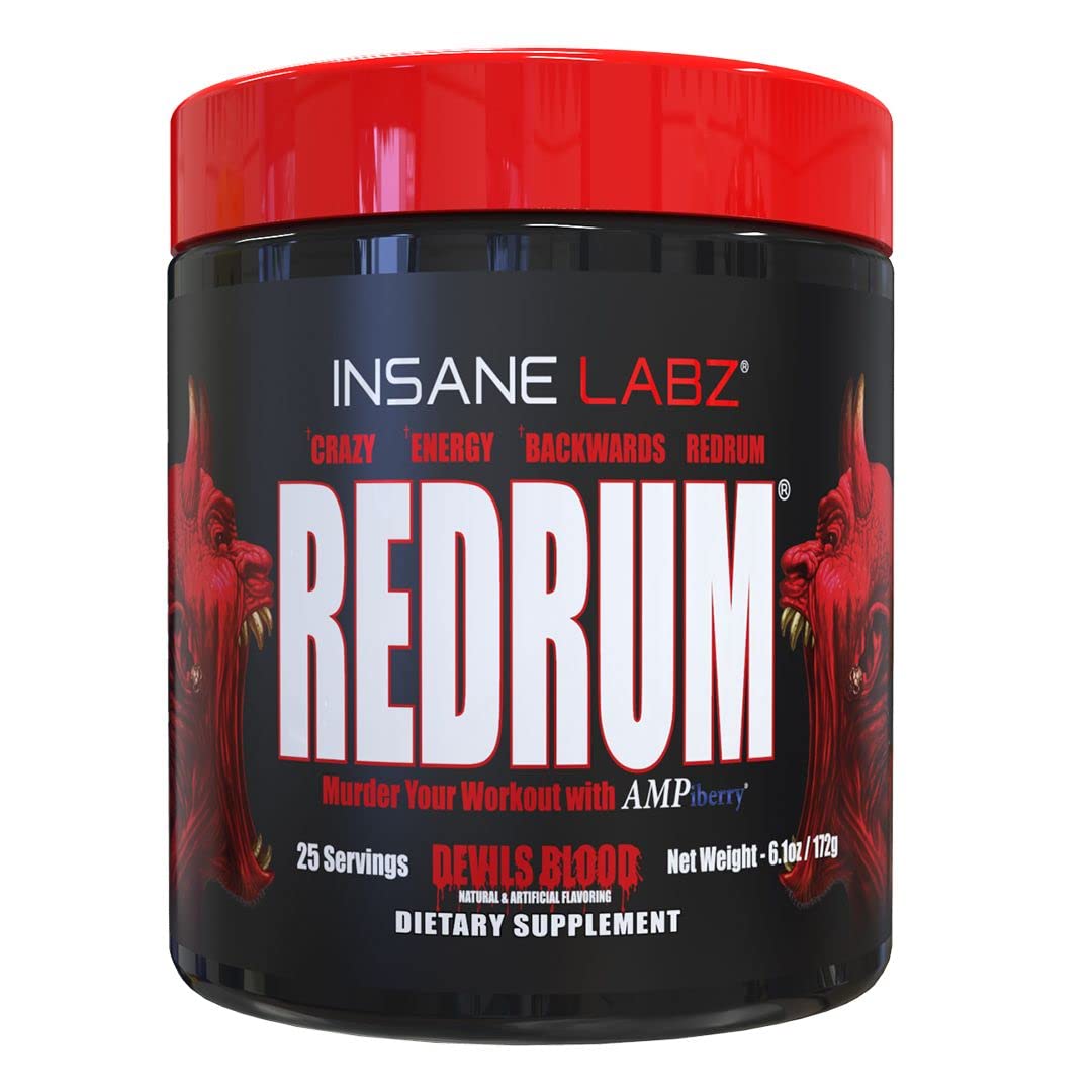 Insane Labz Redrum High Stim Pre Workout NO Booster Powder, Loaded with Beta Alanine