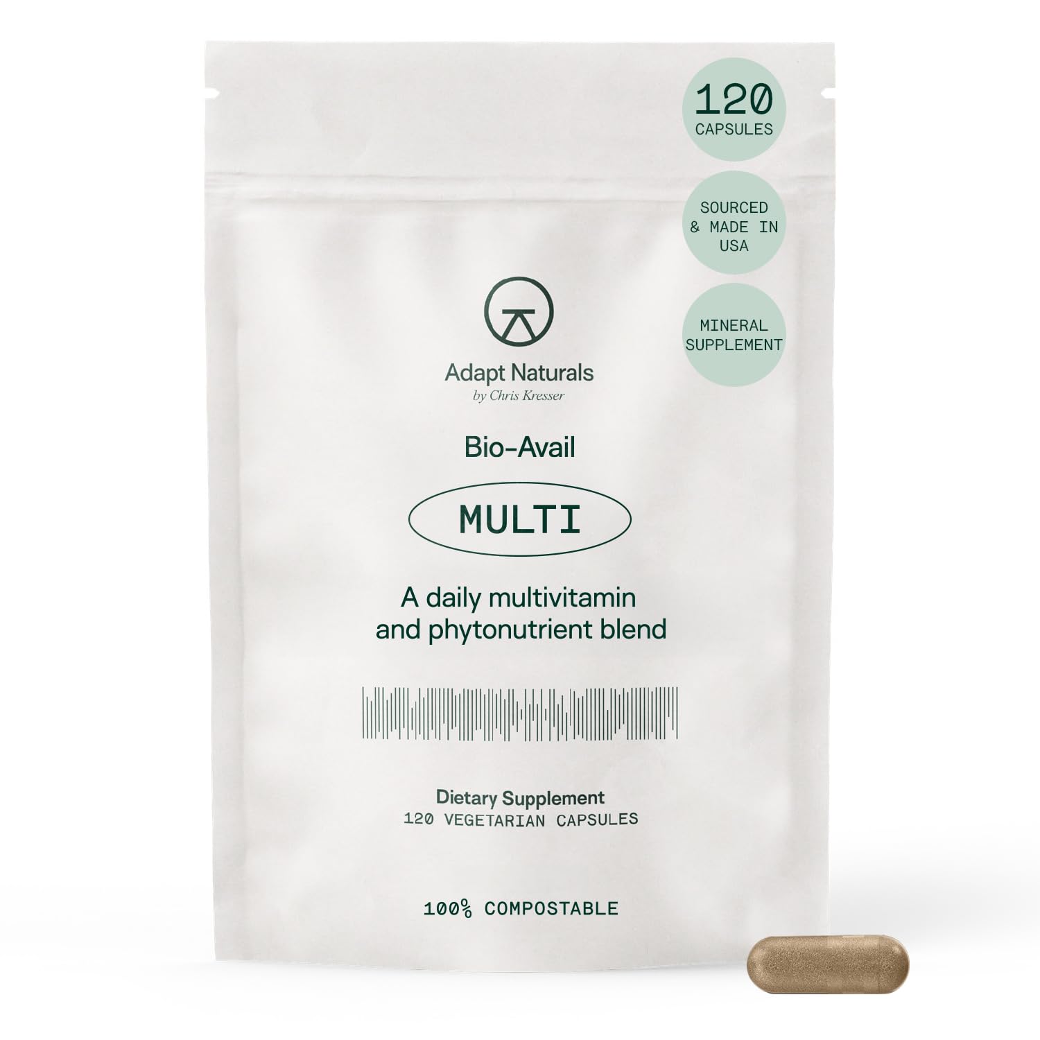 Adapt Naturals Multivitamin for Women & Men, Bioavailable Easy-to-Absorb Multivitamin Daily Supplement with Biotin, Niacin, Vitamin A, B, C, D, E, K1, Zinc, Magnesium - Immune Support - 30 Day Supply ADAPT NATURALS BY CHRIS KRESSERBuy Supplements Australia
