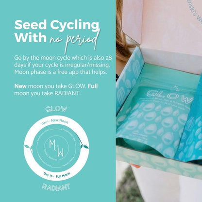 Manski's Wellness Glow & Radiant Seed Cycle Kit | PMS Support | Organic Seed Cycling | Natural Hormone Balance | Ease Cramps | Mitigate Cycle Symptoms | Vegan Supplement Manski's WellnessBuy Supplements Australia