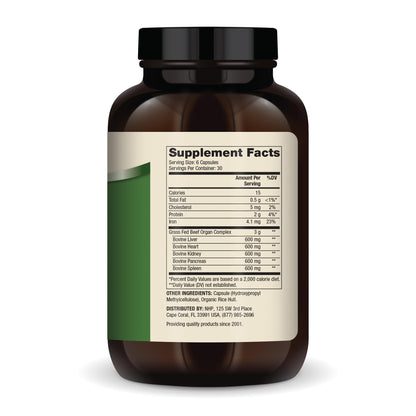 Dr. Mercola Grass Fed Beef Organ Complex - Supports Whole Body Wellness - Freeze-Dried Organ Blend - Non-GMO - Gluten-Free - 180 Capsules Dr. MercolaBuy Supplements Australia