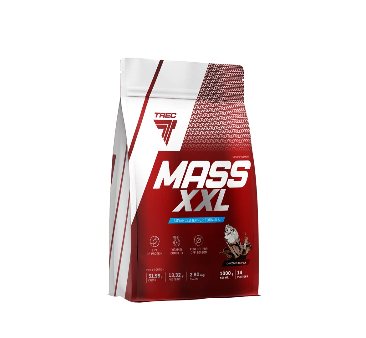 Trec Nutrition Mass XXL Protein Carbohydrate Complex Training Bodybuilding (1000 g Strawberry Strawberry)