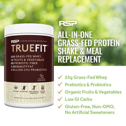 RSP NUTRITION TrueFit Protein Powder (Chocolate 2 LB) with AminoLean Pre Workout Energy (Watermelon 30 Servings)