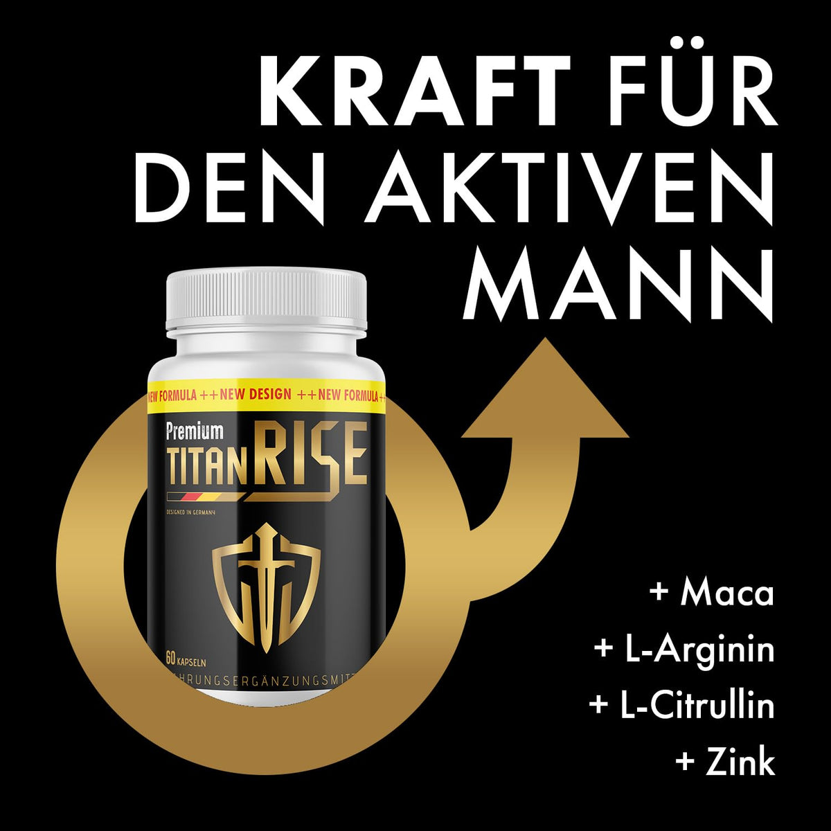 Titan Rise Premium Capsules | With High-Quality Ingredients | For the Active Man | Contents 60 Capsules
