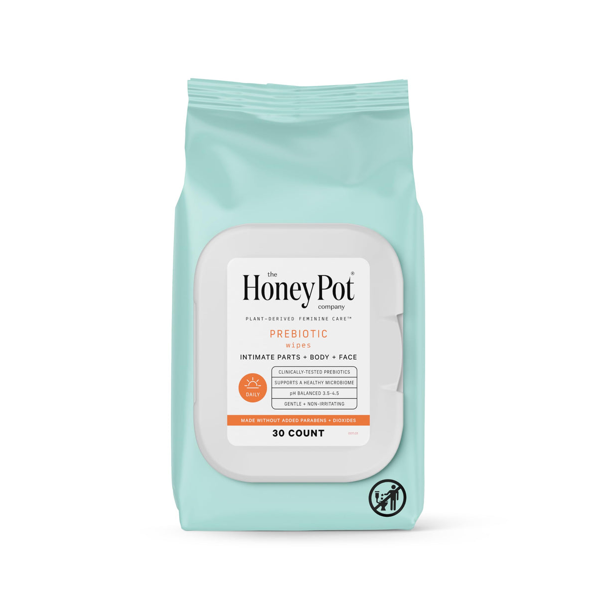 The Honey Pot Company - Prebiotic Feminine Wipes - Herbal Infused Feminine Hygiene Wipes