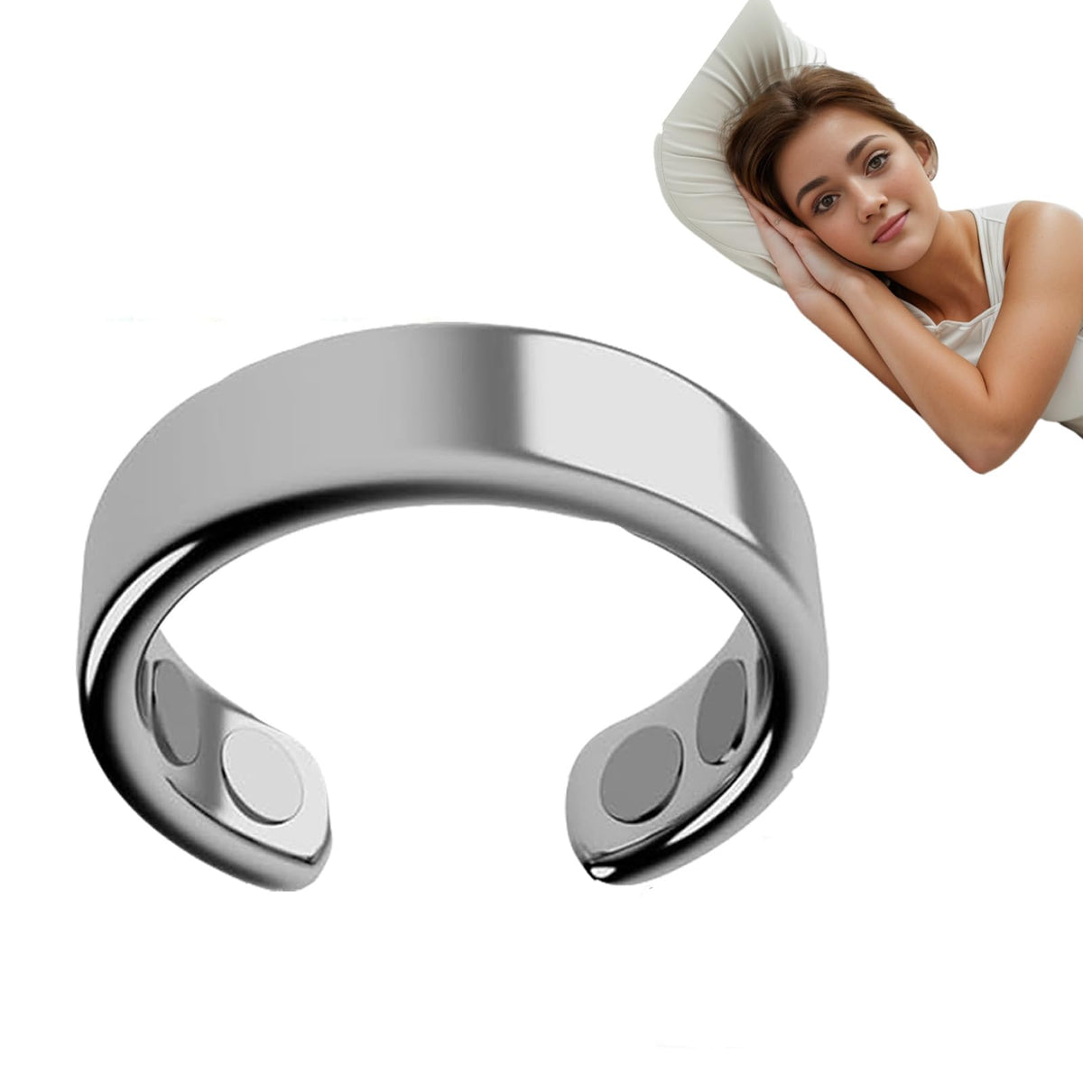 Calmi Ring, Calmi Magnetic Ring, Mens Calmi Ring, Calmi Ring for Women Magnetic (Silver)