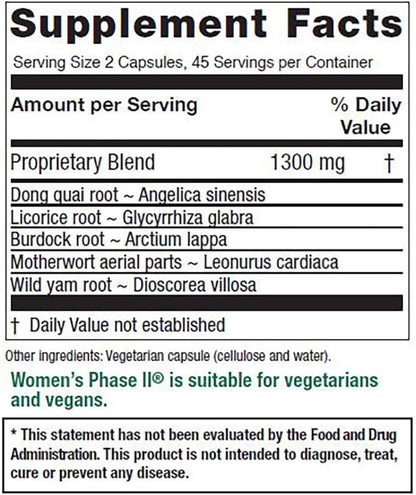 Vitanica Women's Phase II, Menopause Support, Vegan, 90 Capsules VitanicaBuy Supplements Australia