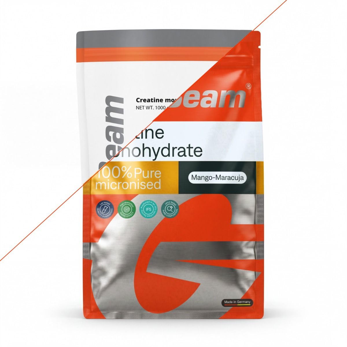 Creatine Monohydrate Powder - High Dose, 100% Pure Creatine Monohydrate, Vegan & No Additives, Perfectly Soluble, for Fitness & Weight Training, 100 Servings - GymBeam (500 g, Unflavored)