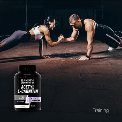 Bandini® Acetyl L-Carnitine, Acetyl-L-Carnitine Hydrochloride, 60 Capsules | Premium Carnitin: stoffwechselanregend, Energie und erhöhte Ausdauer, vegan, 1 Kapsel Carnitine pro Tag, 2 Monate Versorgung