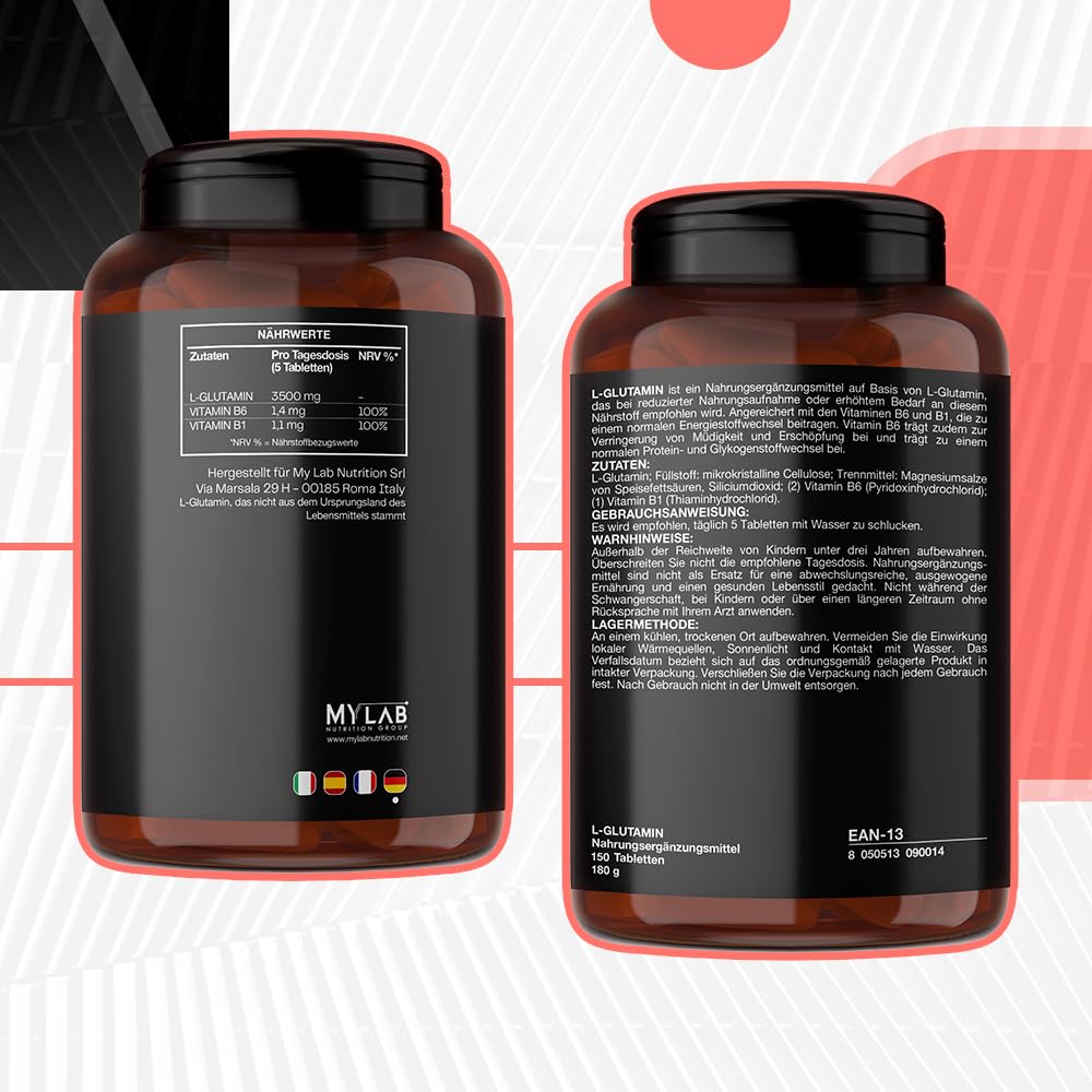 L-Glutamine Ultrapure, 150 Tablets 700 mg - Reduces Fatigue After Training - Recovery Post Workout
