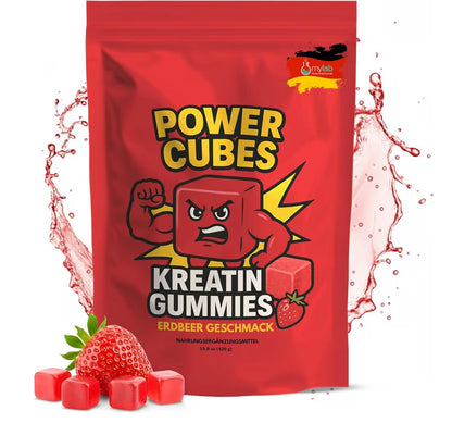 Power Cubes Creatine Gummies - 4000 mg per Serving - High Dose, Vegan & Sugar Free - No Additives, Genetic Engineering & Gluten - (30 Servings