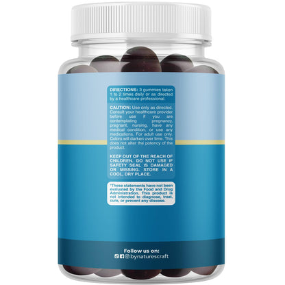 Pure Calm and Relaxing Magnesium Supplement - Magnesium for Stress Support & Rest Ease for Adults - High Absorption Mg Citrate Gummies with L Theanine & Ashwagandha for Muscle Cramps - 90 Count Natures CraftBuy Supplements Australia