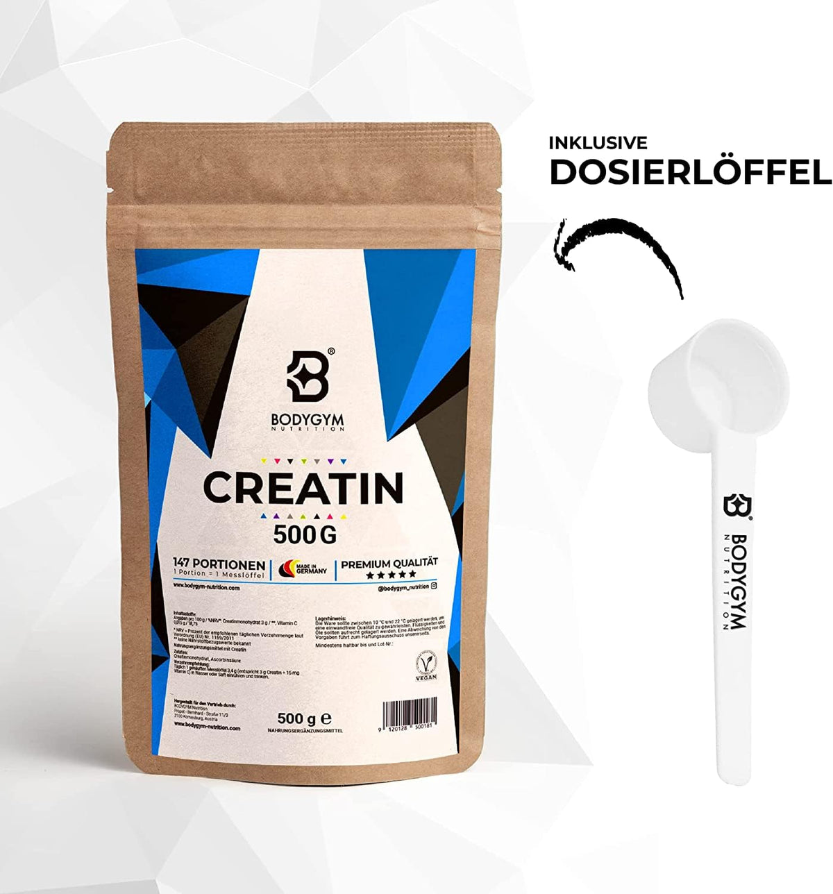 Creatine Monohydrate - Creatine Powder High Dose - 500 g Creatine Powder - Creatine Powder for Strength Training - Creatine Monohydrate Powder - Dietary Supplements