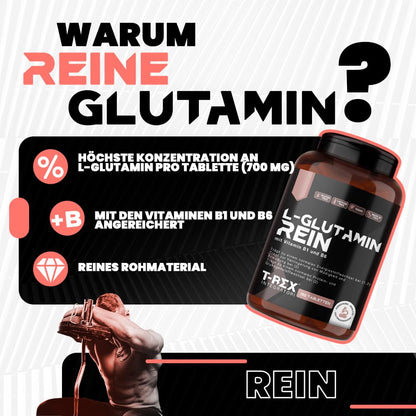 L-Glutamine Ultrapure, 150 Tablets 700 mg - Reduces Fatigue After Training - Recovery Post Workout