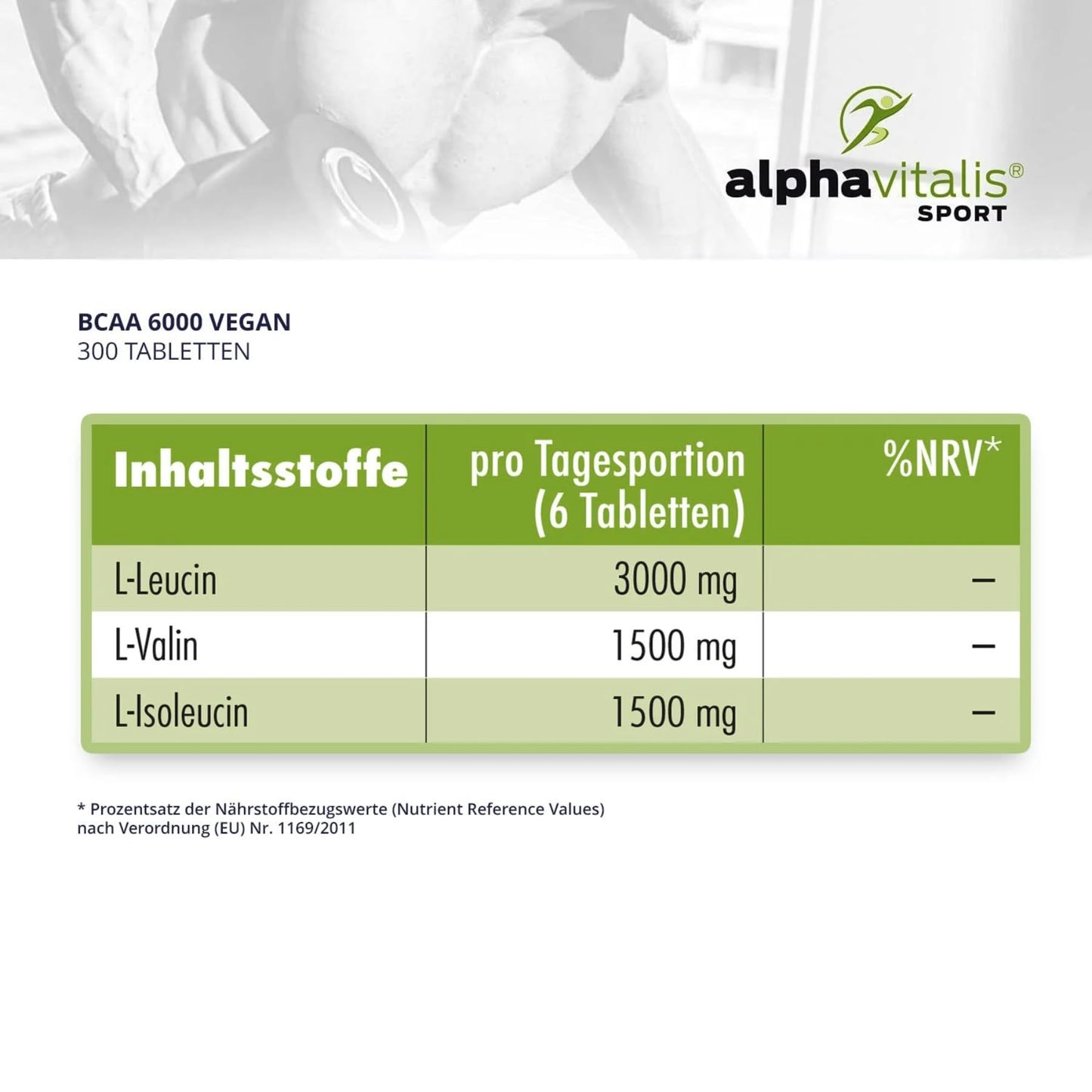 BCAA Mega Tabs 1000Mg Pure BCAAs, Vegan, Gluten Free, Lactose Free, Each Alphavitalis Sport – 360 Tablets – 2 Month Course Essential Amino Acids/Hochdosierte BCAAs for a hard Workout, , , | 360 pieces with L-leucine, L-valine and L-isoleucine