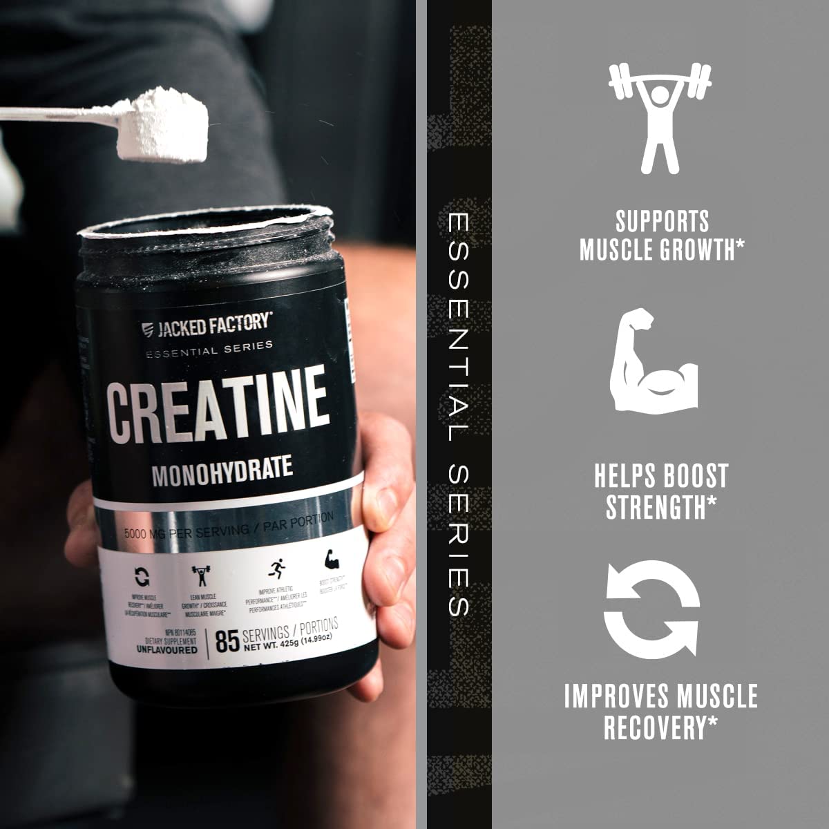 Nitrosurge Pre-Workout & Creatine Monohydrate - Pre Workout Powder With Creatine for Muscle Growth, Increased Strength, Endless Energy, Intense Pumps - Blue Raspberry Preworkout & Unflavored Creatine