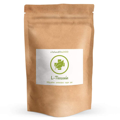 Vitalundfitmit100 L-Threonine Powder 300 g, Amino Acid from Fermentation, Vegan, Pure