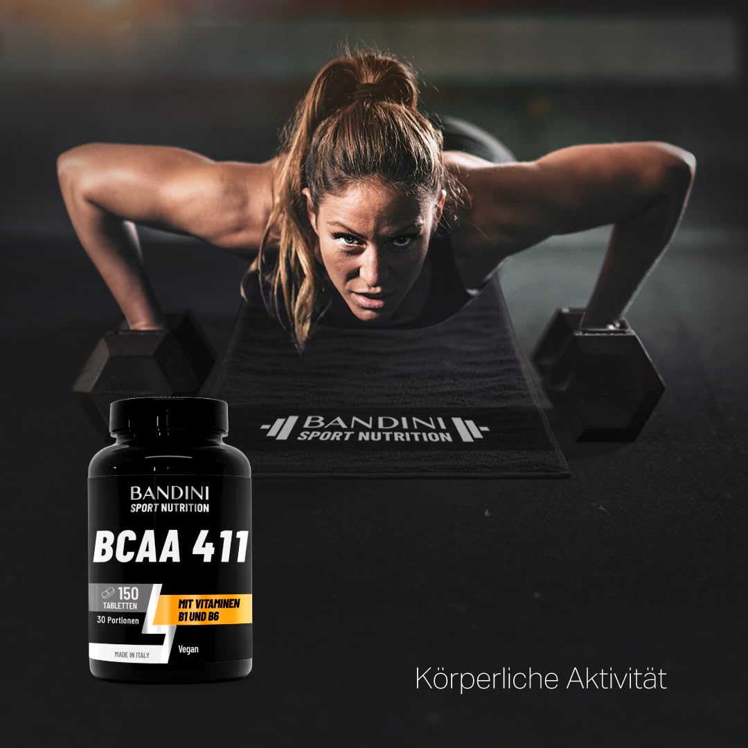 Buy ​Bandini BCAA 4.1.1 Branched Chain Amino Acids 4:1:1 with Vit B1 and B6 | Leucine, Isoleucine, Valine | Post-Workout - High Dosage | 5 Tablets / Day for a Monthly Supply (150 Pieces (1 Pack)) - OmniHealthRx Usa supplements