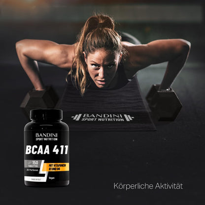 Buy ​Bandini BCAA 4.1.1 Branched Chain Amino Acids 4:1:1 with Vit B1 and B6 | Leucine, Isoleucine, Valine | Post-Workout - High Dosage | 5 Tablets / Day for a Monthly Supply (150 Pieces (1 Pack)) - OmniHealthRx Usa supplements