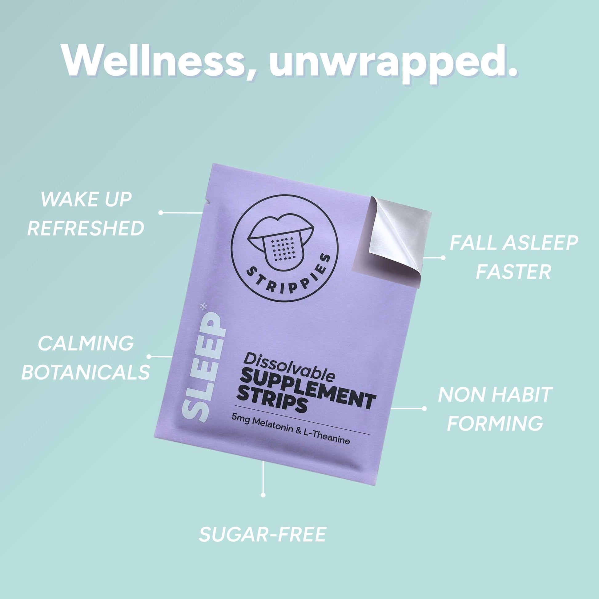 STRIPPIES Dissolvable Sleep Strips – Fast-Acting Melatonin 5mg with L-Theanine, Lavender, Chamomile, Hibiscus & Valerian – Natural Cranberry Flavor – 90 Strips STRIPPIESBuy Supplements Australia