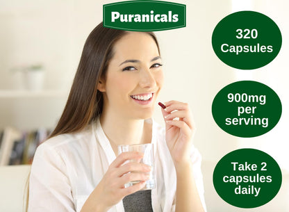 Puranicals Beet Premium 320 Capsules Nitric Oxide Booster | Herbal Supplement | 900 mg Per Serving | Made with 100% Pure Beetroot Powder (Beta Vulgaris)